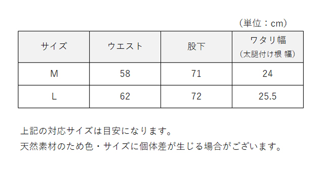 サイズ表